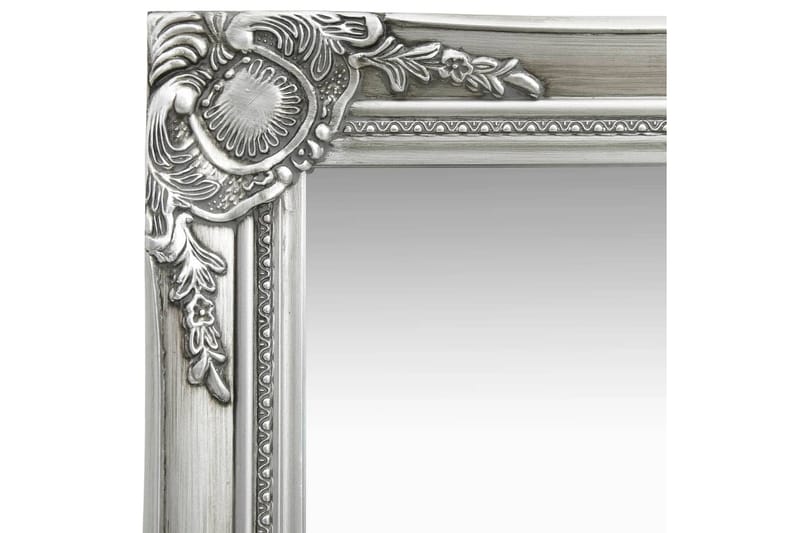 Väggspegel barockstil 50x80 cm silver - Väggspegel