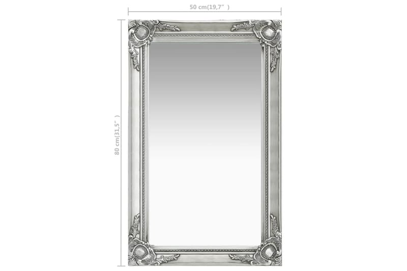 Väggspegel barockstil 50x80 cm silver - Inredning & dekor - Speglar - Väggspegel