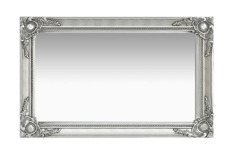 Väggspegel barockstil 50x80 cm silver - Väggspegel