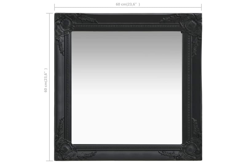 Väggspegel barockstil 60x60 cm svart - Inredning & dekor - Speglar - Väggspegel