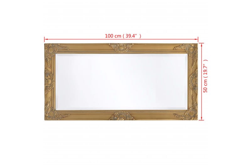 Väggspegel i barockstil 100x50 cm guld - Guld - Inredning & dekor - Speglar - Väggspegel