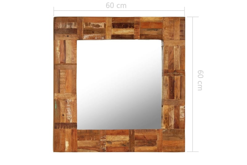 Väggspegel massivt återvunnet trä 60x60 cm - Brun - Inredning & dekor - Speglar - Väggspegel