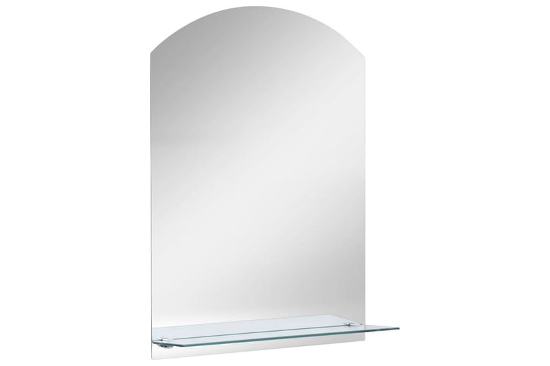 Väggspegel med hylla 20x40 cm härdat glas - Silver - Inredning & dekor - Speglar - Väggspegel