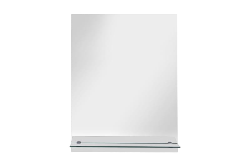 Väggspegel med hylla 20x40 cm härdat glas - Silver - Inredning & dekor - Speglar - Väggspegel