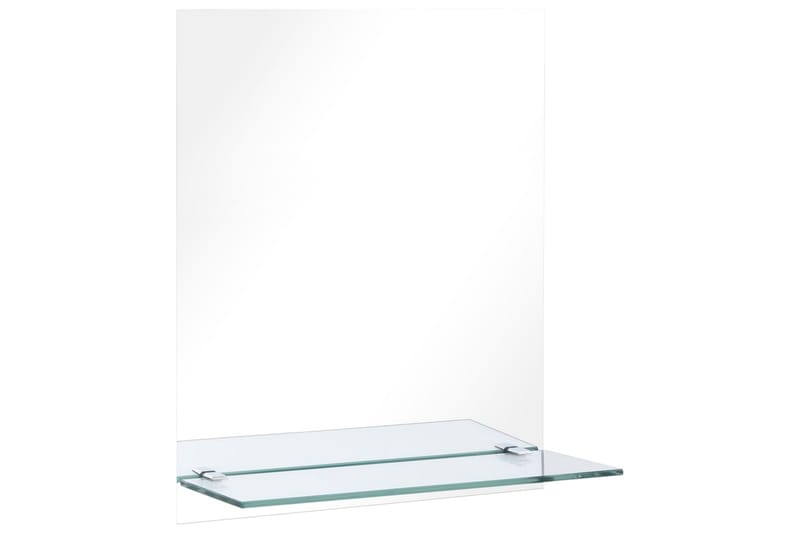 Väggspegel med hylla 20x40 cm härdat glas - Silver - Inredning & dekor - Speglar - Väggspegel