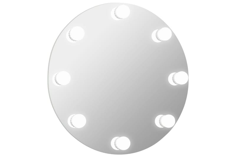 Väggspegel med LED-belysning rund - Silver - Väggspegel