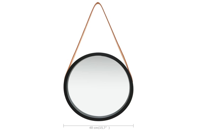Väggspegel med rem 40 cm svart - Inredning & dekor - Speglar - Väggspegel
