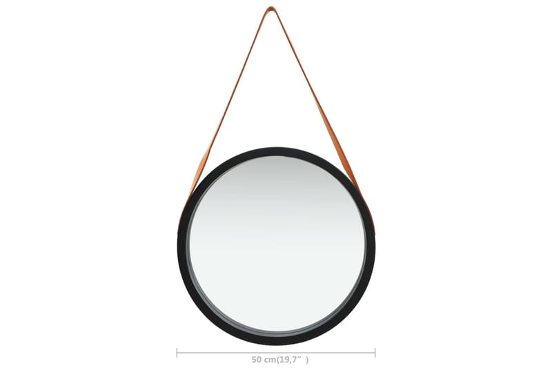 Väggspegel med rem 50 cm svart - Inredning & dekor - Speglar - Väggspegel