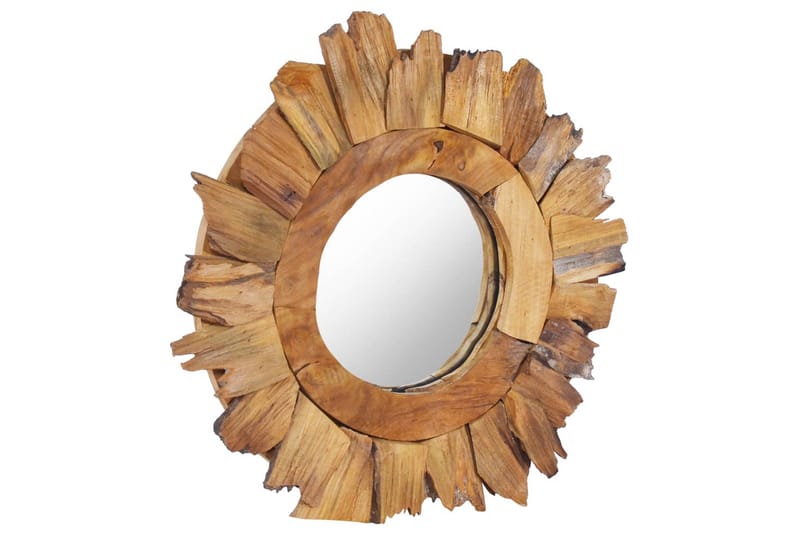 Väggspegel rund 40 cm teak - Brun - Inredning & dekor - Speglar - Väggspegel