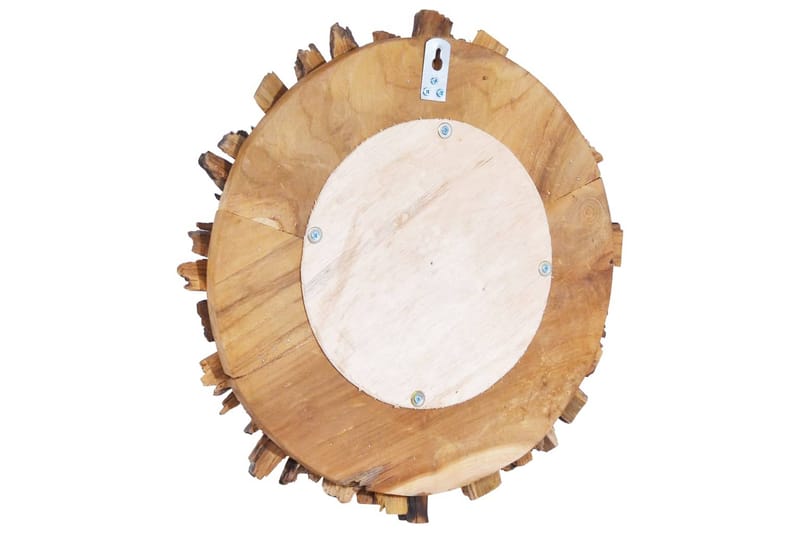 Väggspegel rund 40 cm teak - Brun - Inredning & dekor - Speglar - Väggspegel