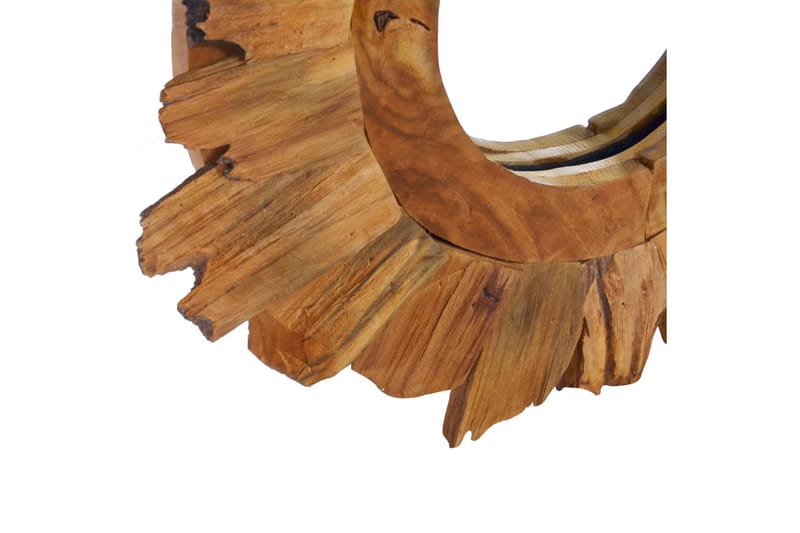 Väggspegel rund 40 cm teak - Brun - Inredning & dekor - Speglar - Väggspegel