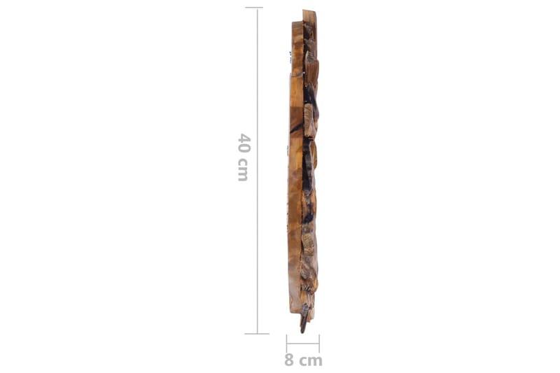 Väggspegel rund 40 cm teak - Brun - Inredning & dekor - Speglar - Väggspegel