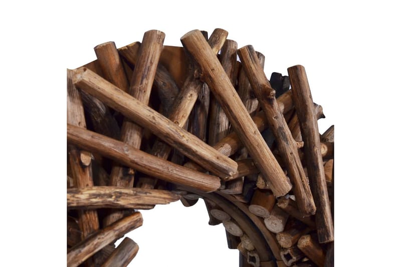 Väggspegel rund 60 cm teak - Brun - Inredning & dekor - Speglar - Väggspegel