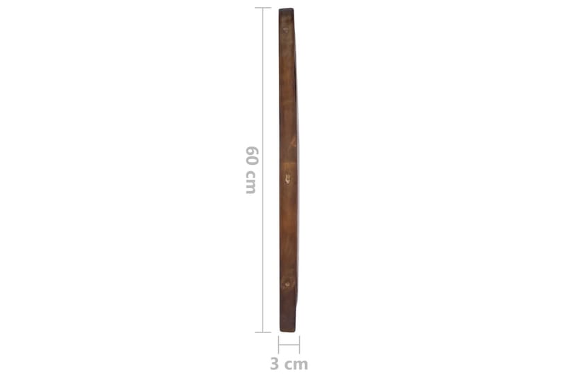 Väggspegel rund 60 cm teak - Brun - Väggspegel