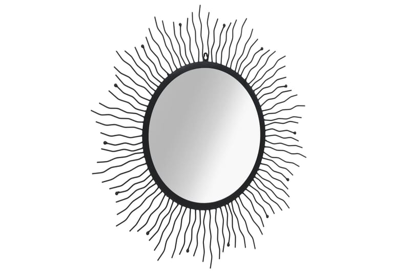 Väggspegel sol 80 cm svart - Svart - Väggspegel