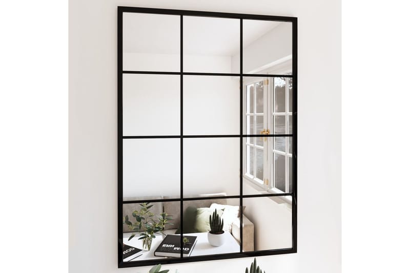 Väggspegel svart 80x60 cm metall - Svart - Inredning & dekor - Speglar - Väggspegel