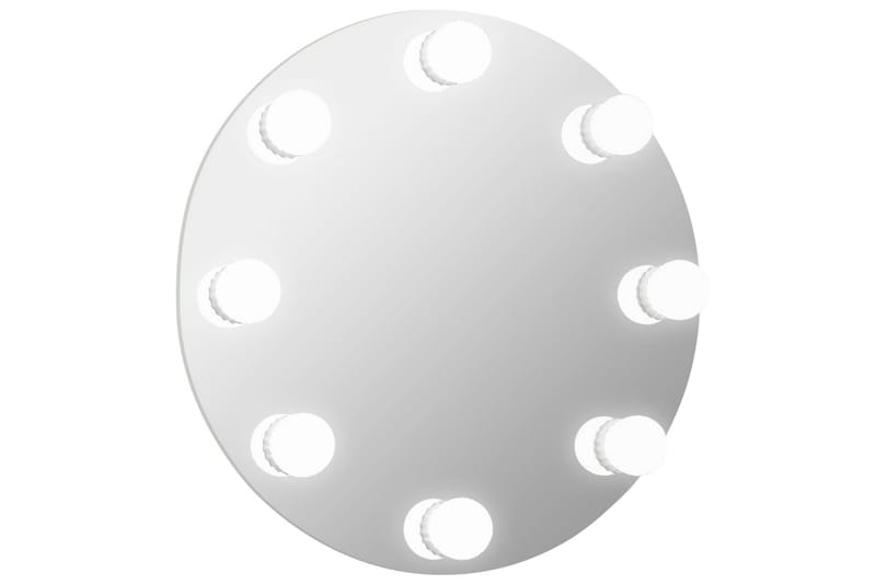 Väggspegel utan ram LED-belysning rund - Silver - Väggspegel