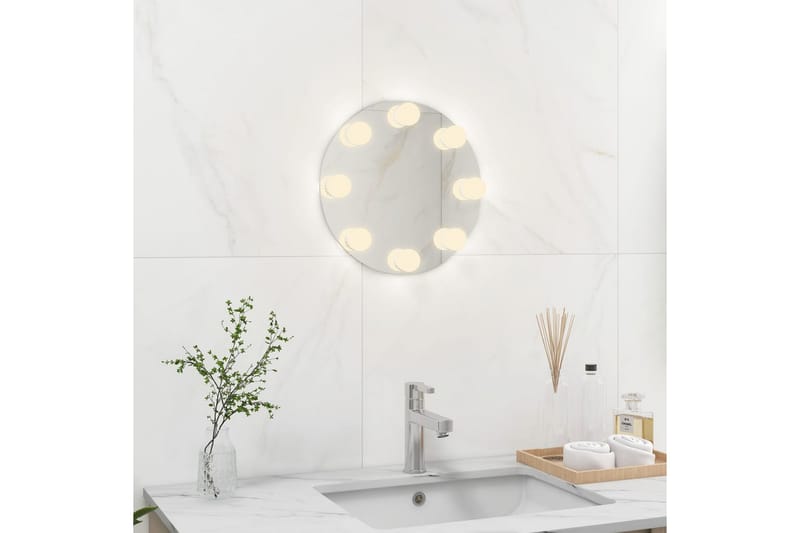 Väggspegel utan ram LED-belysning rund - Silver - Inredning & dekor - Speglar - Väggspegel