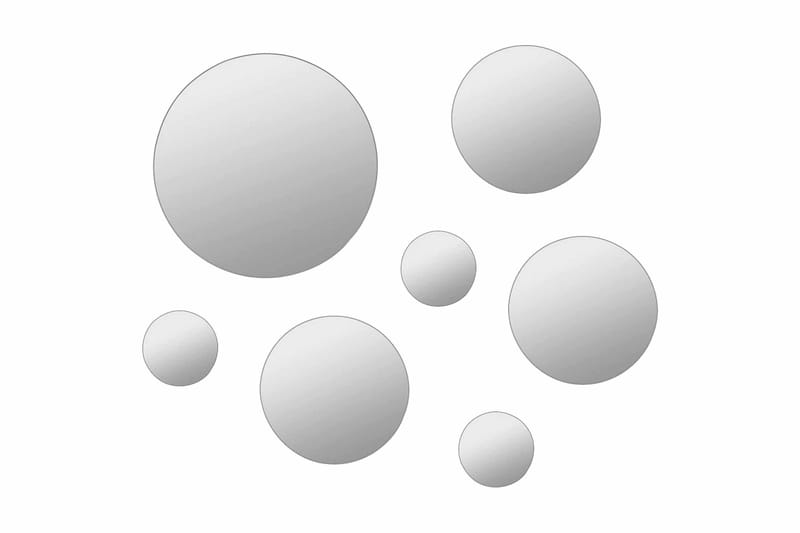 Väggspeglar 7 st rund glas - Silver - Inredning & dekor - Speglar - Väggspegel