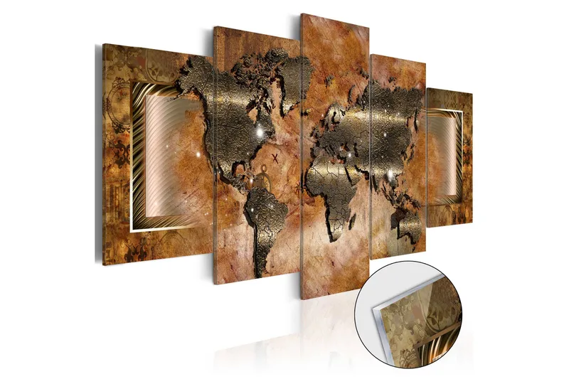 Tavla På Akryl Steel Map 100x50, Artgeist sp. z o. o.