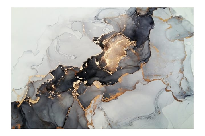 AKRYLTAVLA Golden Tide Glas/Svart/Vit/Guld 80x120 cm - Tavlor & konst