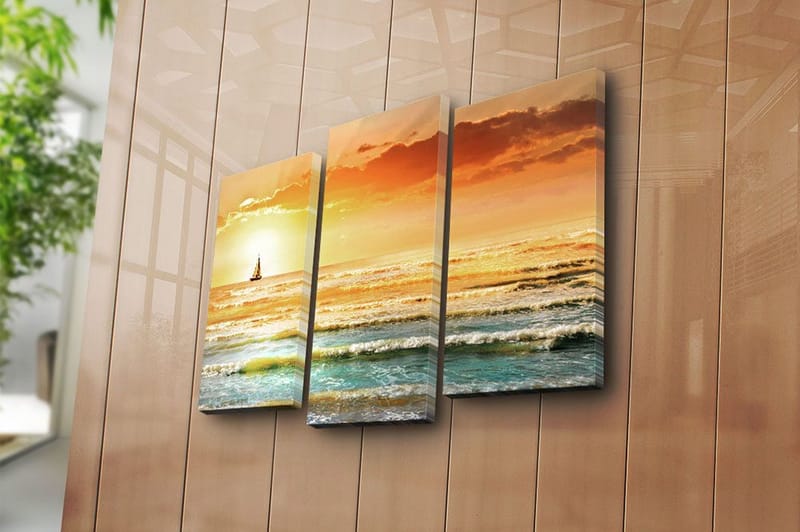 Canvastavla 3-pack Flerfärgad - 20x39 cm - Inredning & dekor - Tavlor & konst - Canvastavla