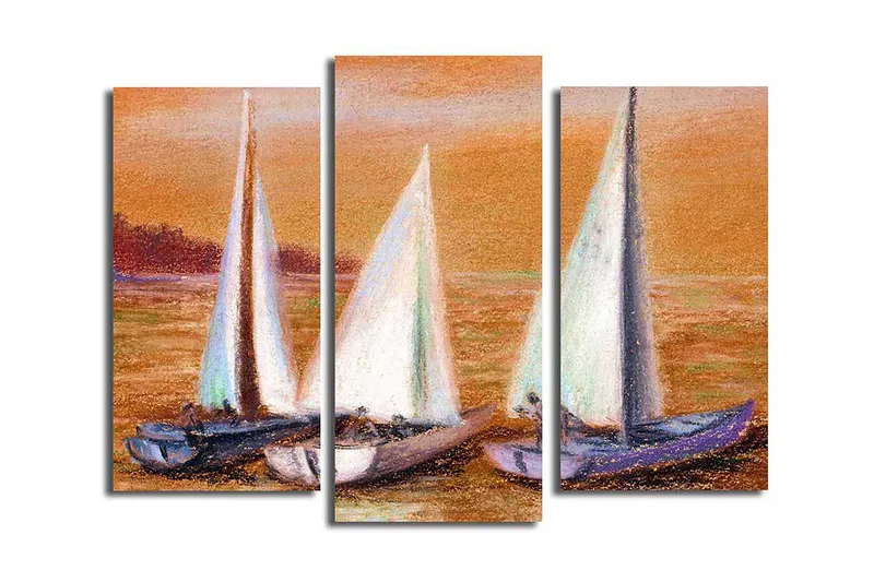 Canvastavla 3-pack Flerfärgad, 20x39 cm