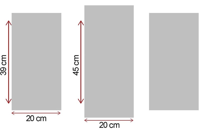 CANVASTAVLA 3-pack Flerfärgad 20x39 cm - Canvastavla