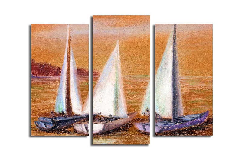 CANVASTAVLA 3-pack Flerfärgad 20x39 cm - Canvastavla