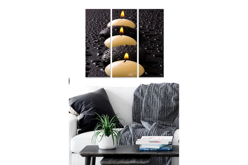 Canvastavla 3-pack Flerfärgad, 20x50 cm