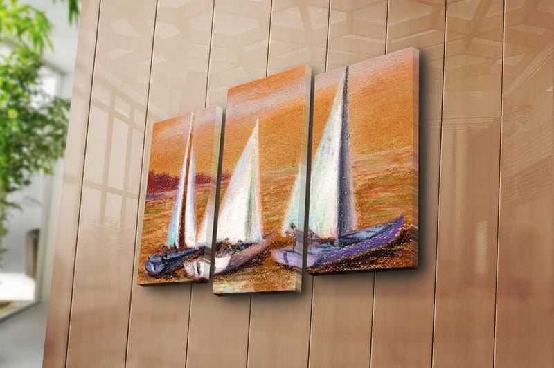 Canvastavla 3-pack Flerfärgad - 20x39 cm - Inredning & dekor - Tavlor & konst - Canvastavla