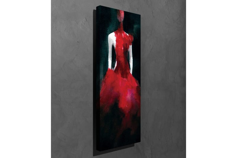 Canvastavla 30x80 cm - Elegant klänning i röd nyans - Röd / Svart - Inredning & dekor - Tavlor & konst - Canvastavla