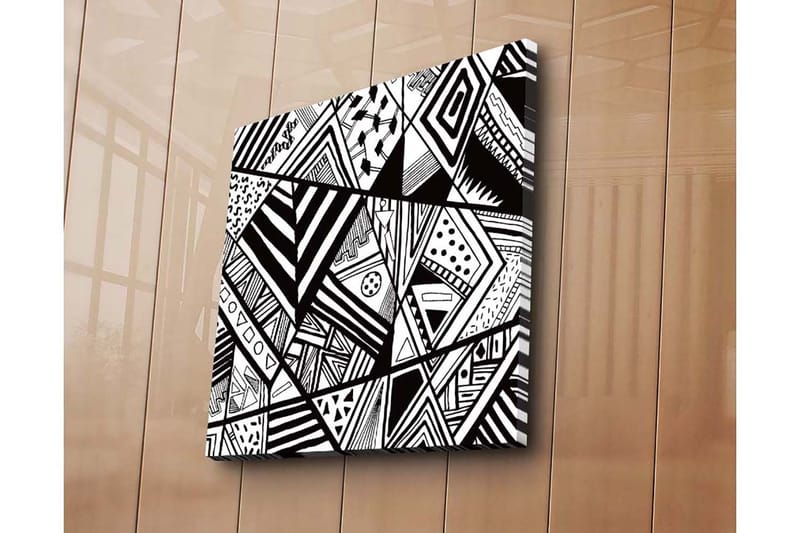 Canvastavla 45x45 cm - Abstrakt komposition med geometriska mönster i svart och vitt - Svart / Vitt - Inredning & dekor - Tavlor & konst - Canvastavla