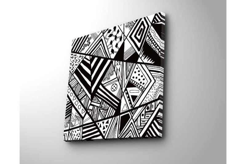 Canvastavla 45x45 cm - Abstrakt komposition med geometriska mönster i svart och vitt - Svart / Vitt - Inredning & dekor - Tavlor & konst - Canvastavla
