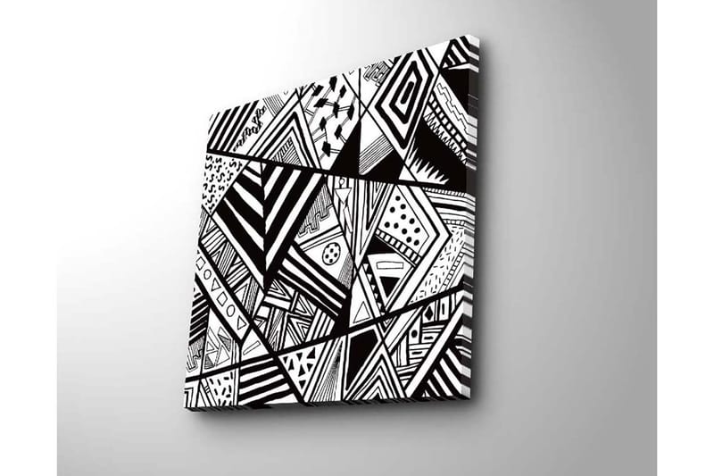 Canvastavla 45x45 cm - Abstrakt komposition med geometriska mönster i svart och vitt - Svart / Vitt - Inredning & dekor - Tavlor & konst - Canvastavla