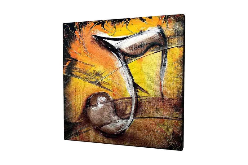 Canvastavla 45x45 cm - Abstrakt komposition med musikaliska inslag - Guld / Svart / Brun - Inredning & dekor - Tavlor & konst - Canvastavla