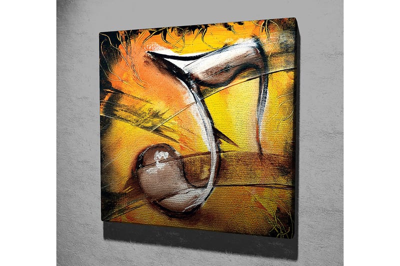 Canvastavla 45x45 cm - Abstrakt komposition med musikaliska inslag - Guld / Svart / Brun - Inredning & dekor - Tavlor & konst - Canvastavla