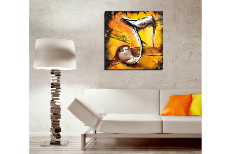 Canvastavla 45x45 cm - Abstrakt komposition med musikaliska inslag - Guld / Svart / Brun - Inredning & dekor - Tavlor & konst - Canvastavla