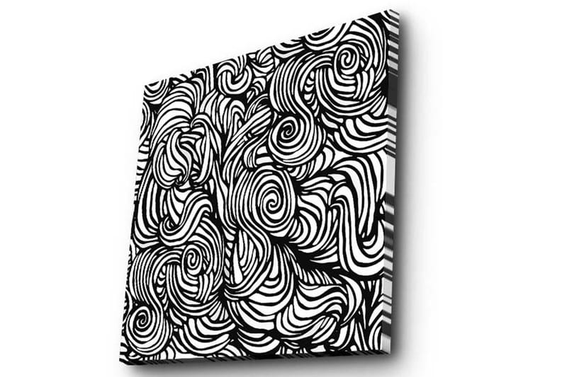 Canvastavla 45x45 cm - Abstrakt komposition med svarta och vita spiraler - Svart / Vit - Inredning & dekor - Tavlor & konst - Canvastavla