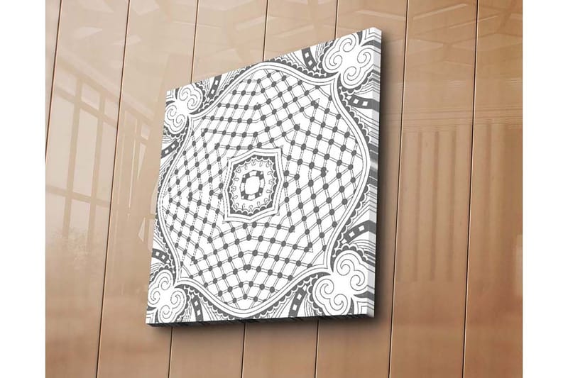 Canvastavla 45x45 cm - Abstrakt mönster med geometriska former och linjer - Svart / Vitt - Inredning & dekor - Tavlor & konst - Canvastavla