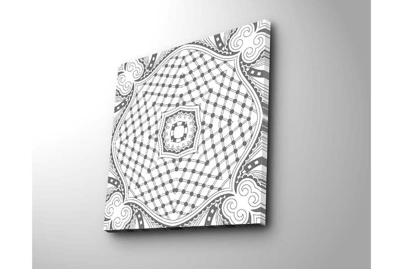 Canvastavla 45x45 cm - Abstrakt mönster med geometriska former och linjer - Svart / Vitt - Inredning & dekor - Tavlor & konst - Canvastavla