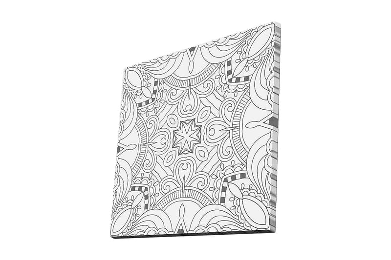 Canvastavla 45x45 cm - Abstrakt mönster med svarta linjer och detaljer - Svart / Vitt - Inredning & dekor - Tavlor & konst - Canvastavla