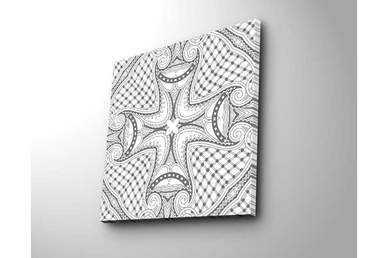 Canvastavla 45x45 cm - Abstrakt mönster med svarta linjer och detaljer - Svart / Vitt - Inredning & dekor - Tavlor & konst - Canvastavla