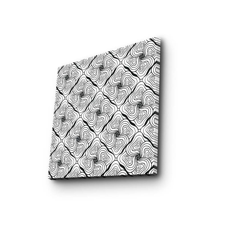 Canvastavla 45x45 cm - Abstrakt mönster med svarta linjer och vita ytor - Svart / Vit - Inredning & dekor - Tavlor & konst - Canvastavla