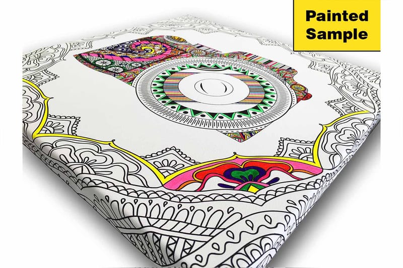 Canvastavla 45x45 cm - Detaljerad fjäril med ornamentala mönster - Svart / Vitt - Inredning & dekor - Tavlor & konst - Canvastavla