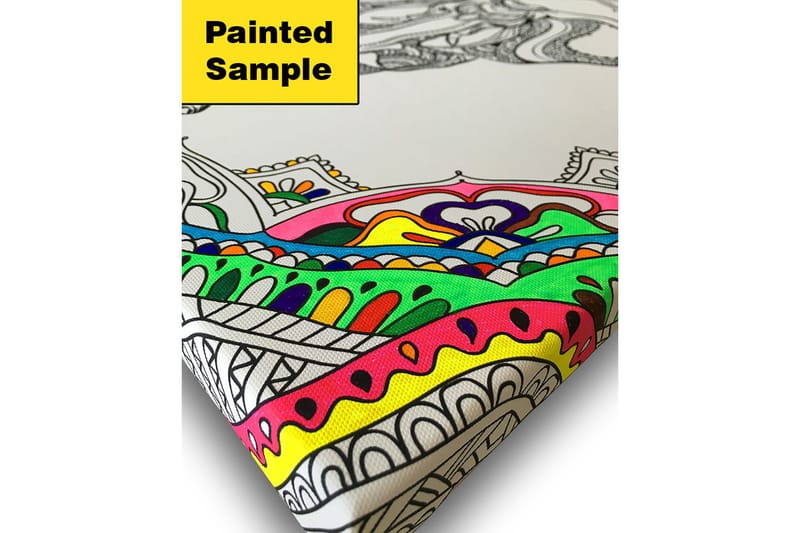 Canvastavla 45x45 cm - Elegant svan med intrikata mönster - Svart / Vitt - Inredning & dekor - Tavlor & konst - Canvastavla