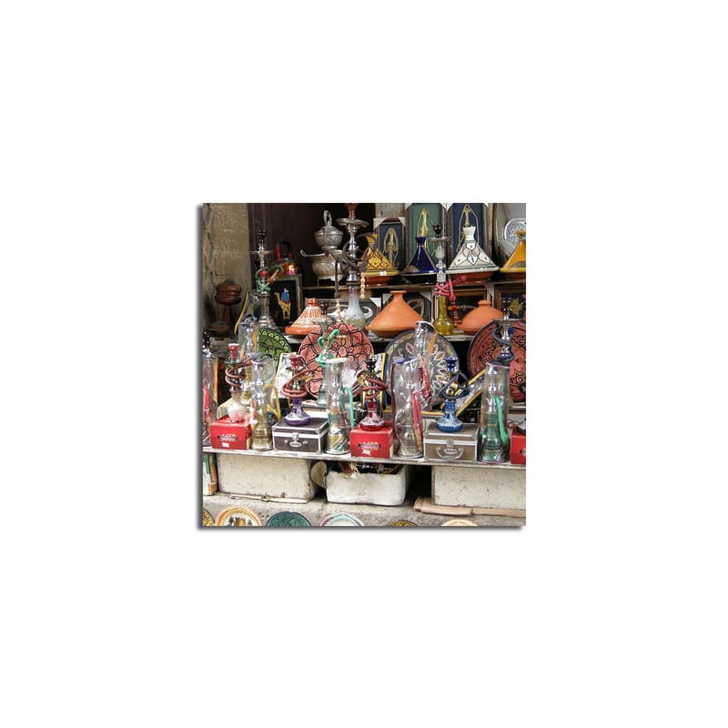 Canvastavla 45x45 cm - Färgglada hantverk och dekorativa föremål i en marknadsställning - Röd / Grön / Orange - Inredning & dekor - Tavlor & konst - Canvastavla