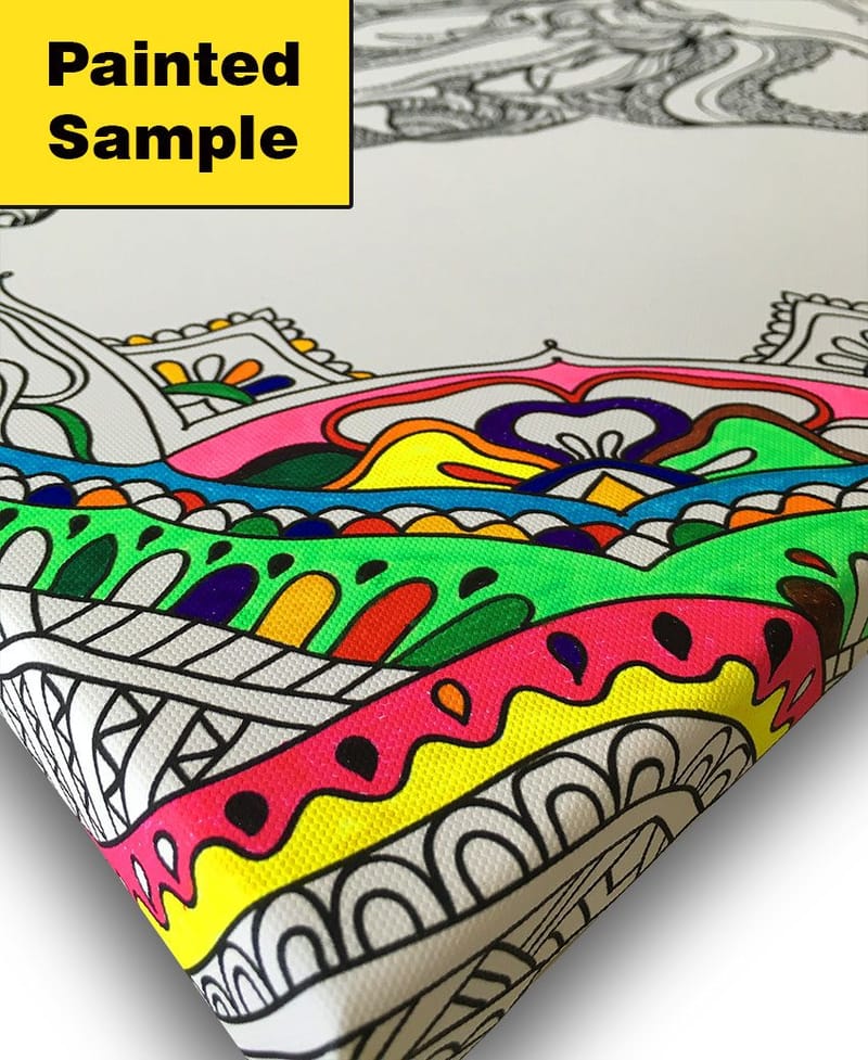 Canvastavla 45x45 cm - Intrikat mandala med detaljerade mönster - Svart / Vitt - Inredning & dekor - Tavlor & konst - Canvastavla