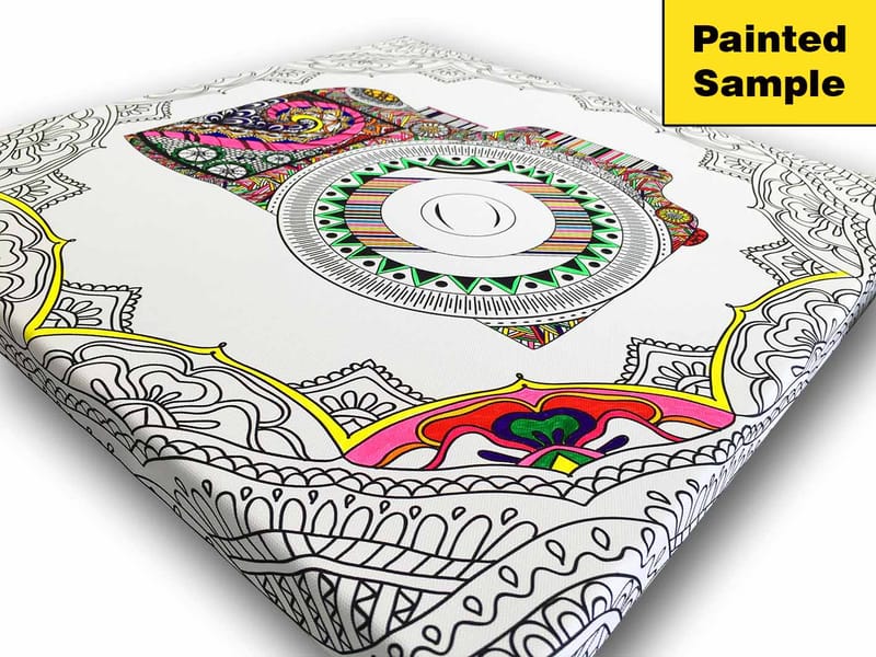 Canvastavla 45x45 cm - Intrikat mandala med detaljerade mönster - Svart / Vitt - Inredning & dekor - Tavlor & konst - Canvastavla