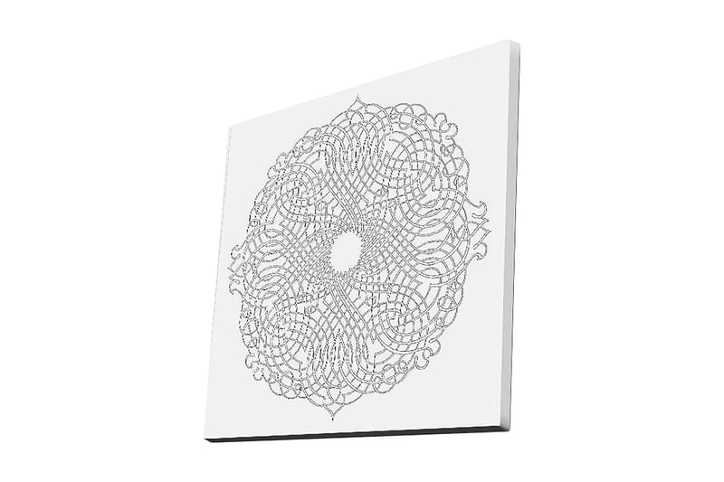 Canvastavla 45x45 cm - Intrikat mandala med linjer och mönster - Svart / Vitt - Inredning & dekor - Tavlor & konst - Canvastavla